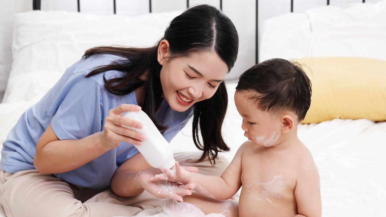 woman and child with powder1